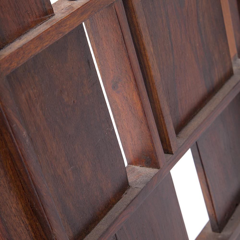 Heavy Dark Brown Wood Divider Screen