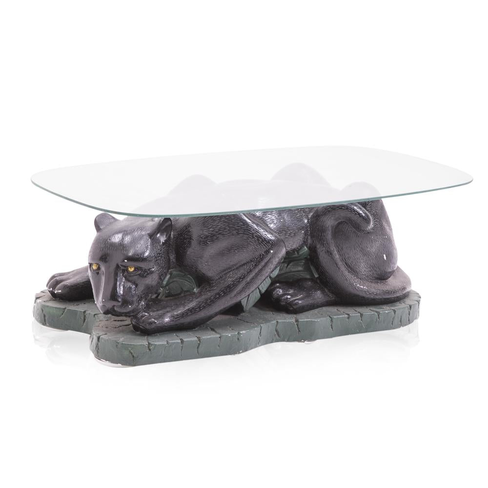 Black Panther Glass Top Coffee Table