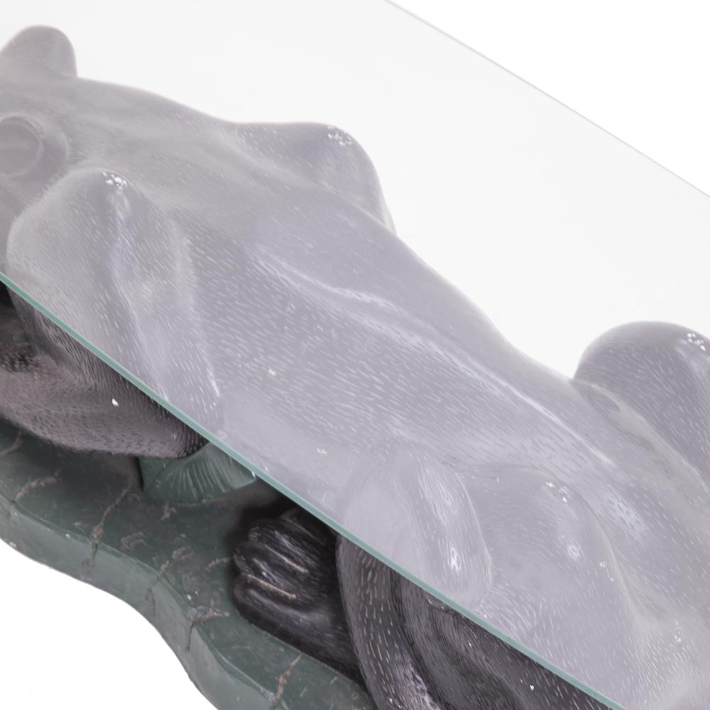 Black Panther Glass Top Coffee Table