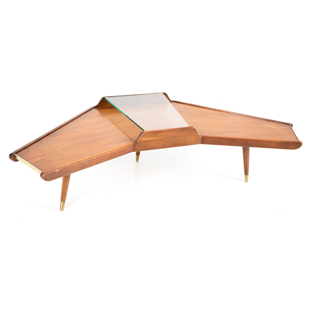 Wood Boomerang Modern Coffee Table