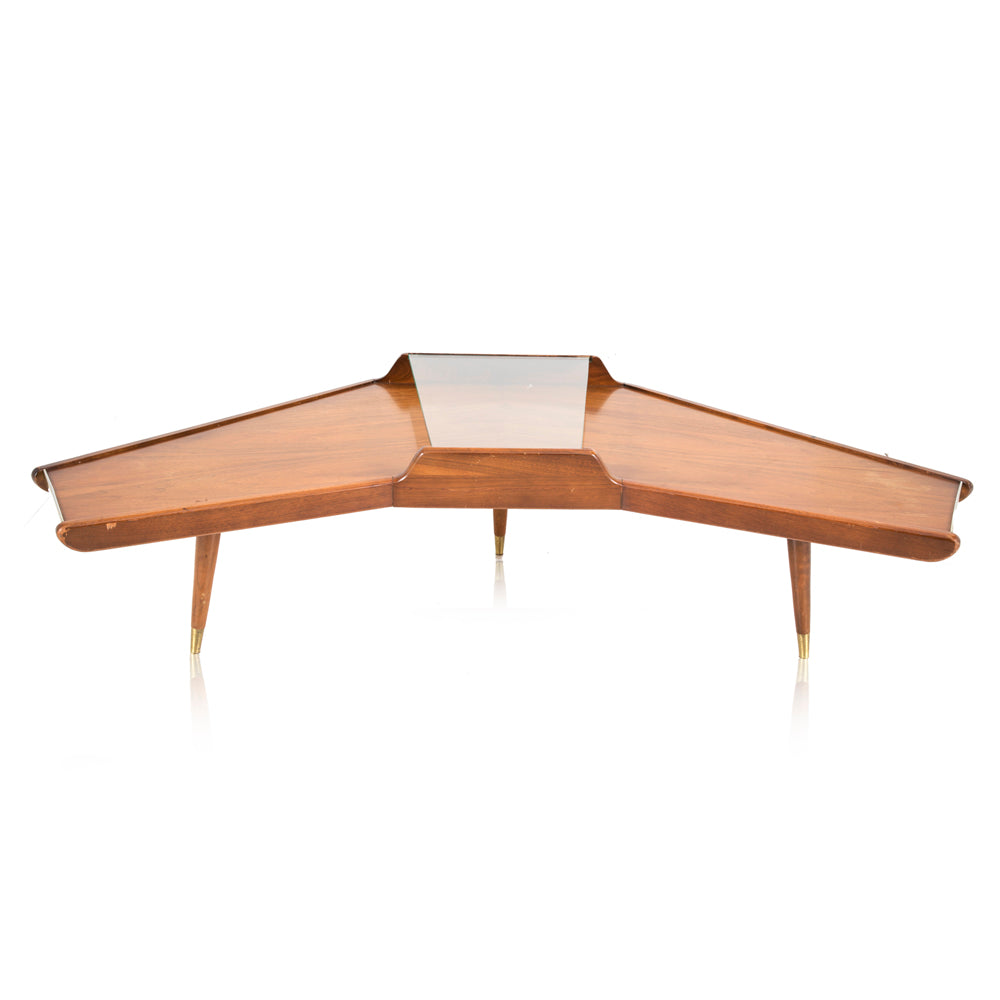 Wood Boomerang Modern Coffee Table