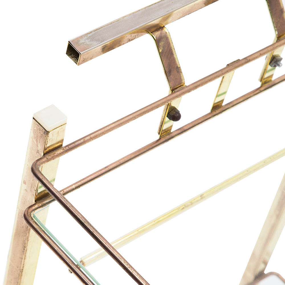 Gold Rectangle Rolling Cart