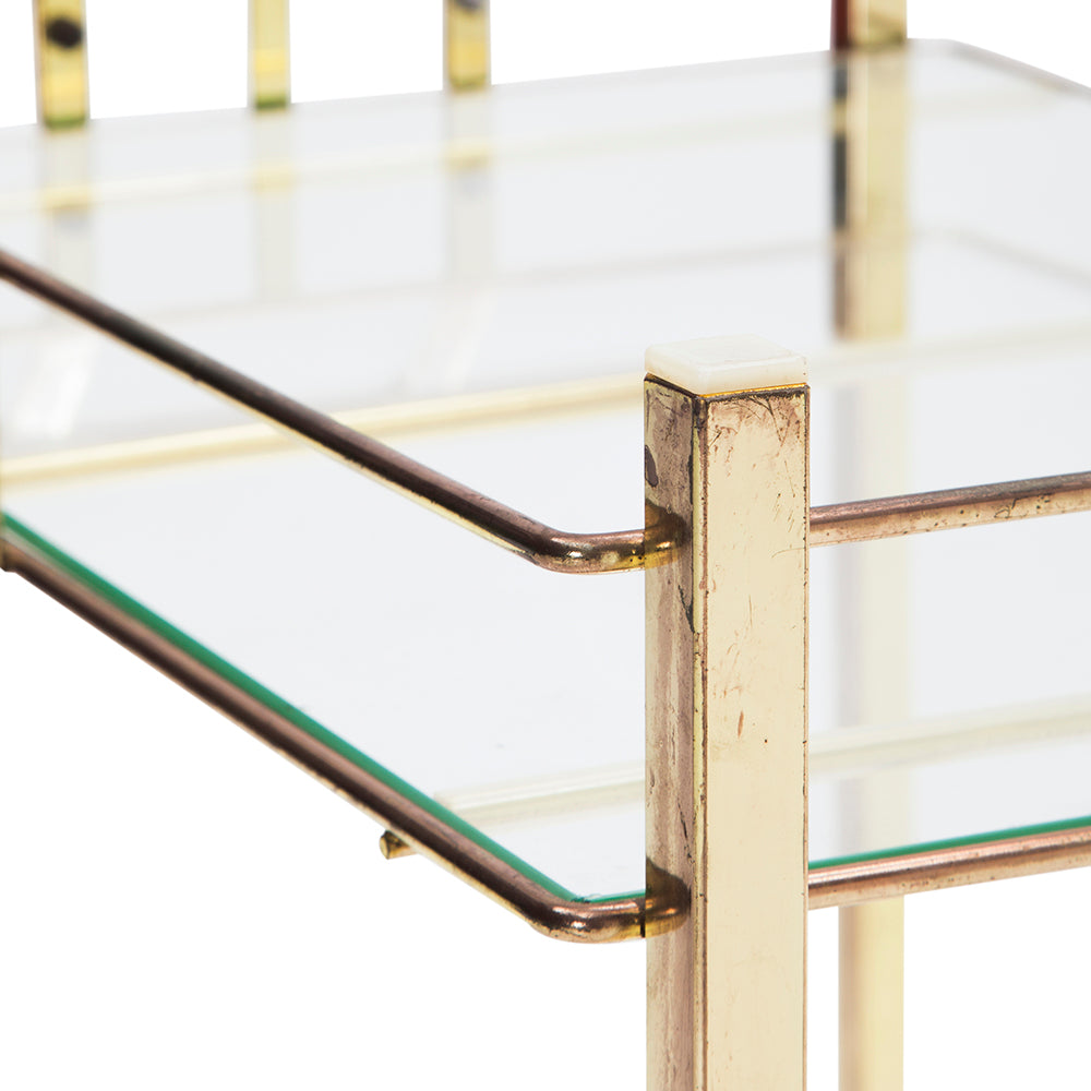 Gold Rectangle Rolling Cart