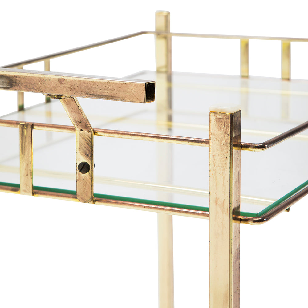 Gold Rectangle Rolling Cart