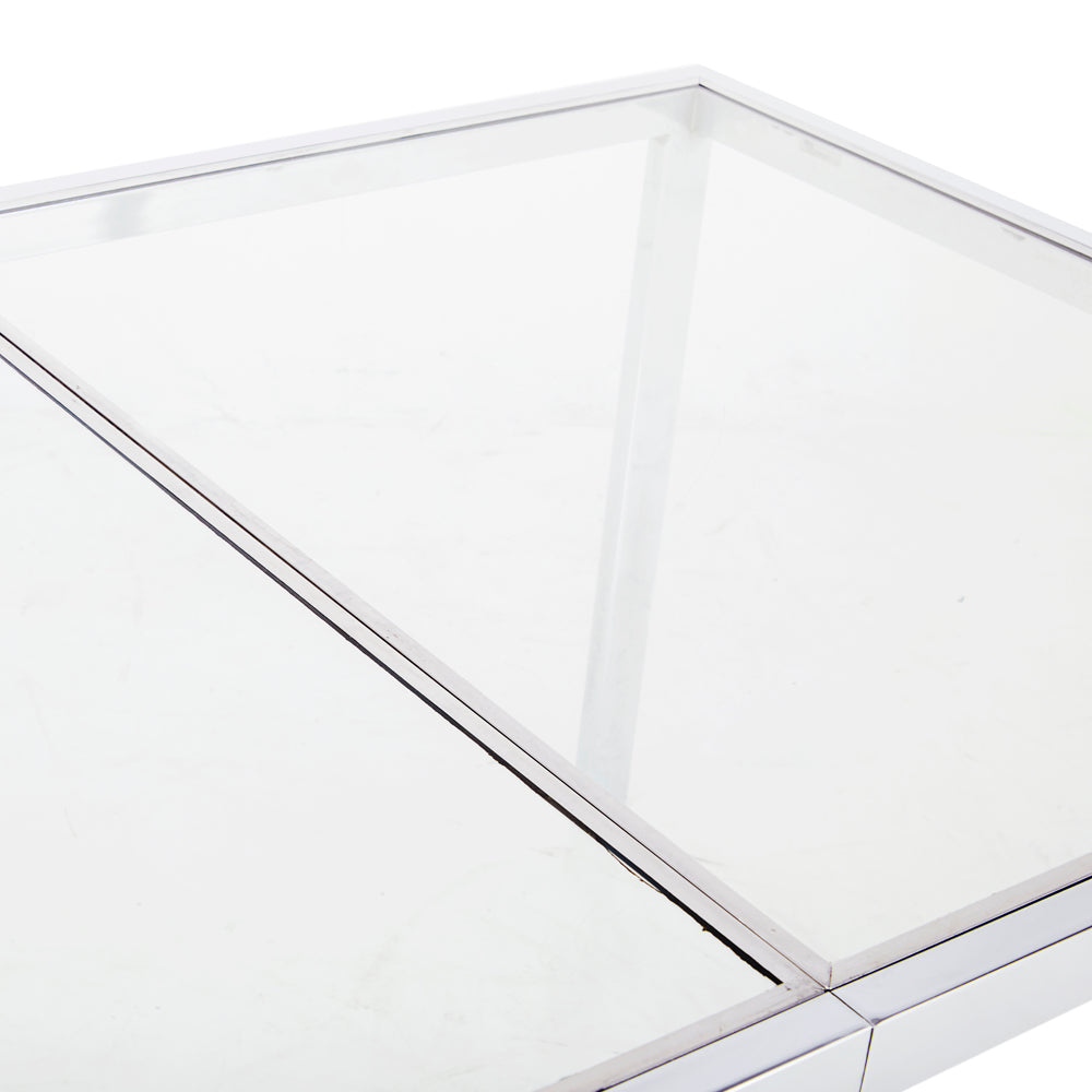 Chrome & Glass Rectangle Dining Table
