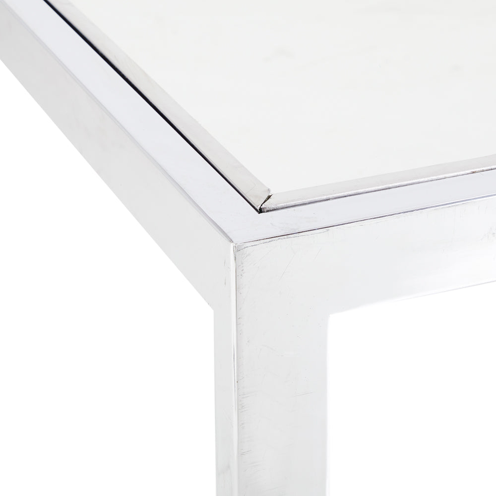 Chrome & Glass Rectangle Dining Table