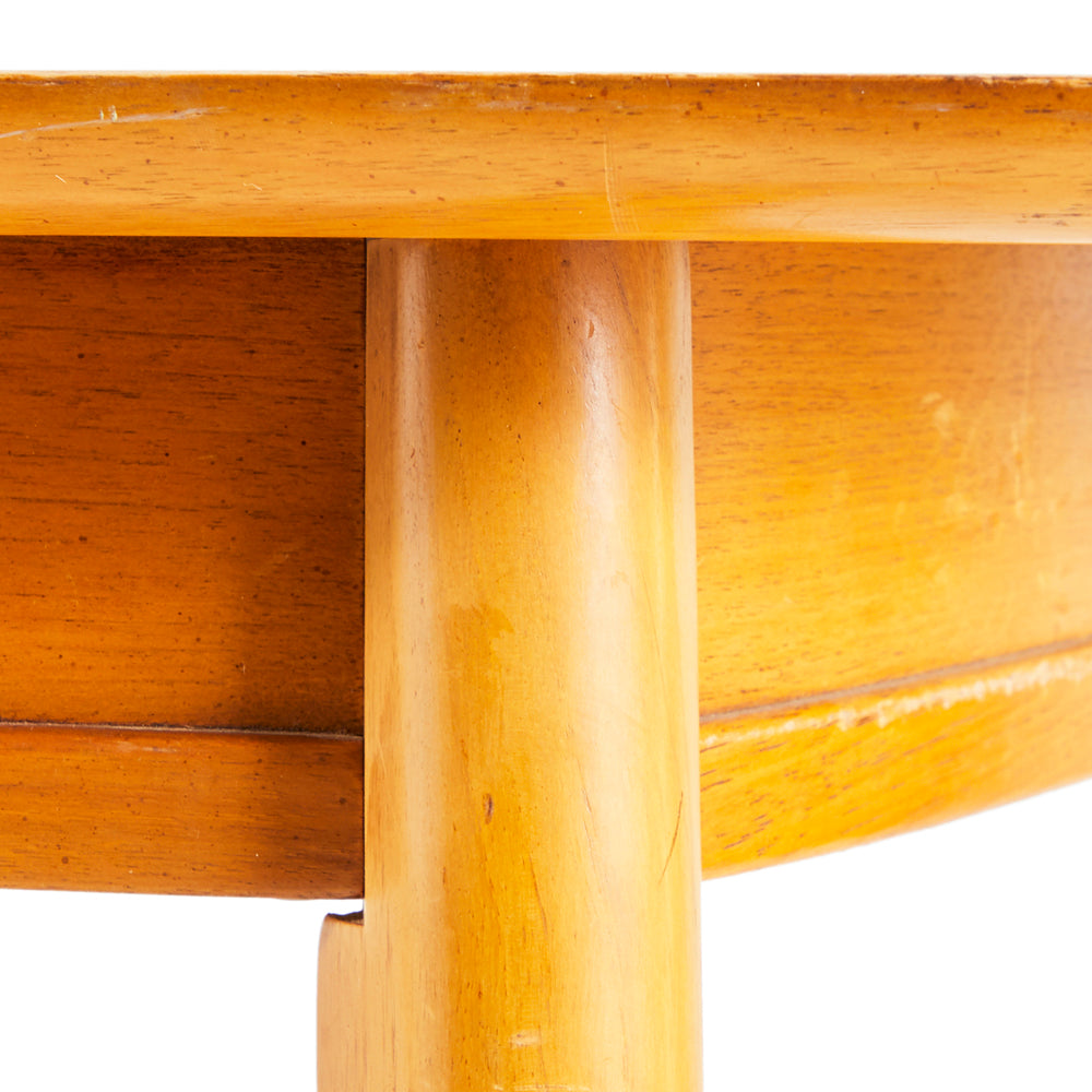 Mid Century Rounded Corner Wood Dining Table