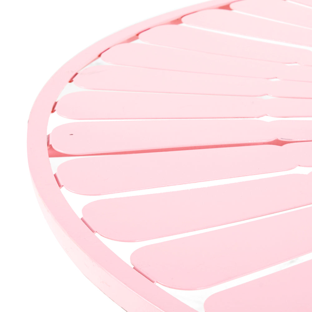 Pink Metal Round Outdoor Table