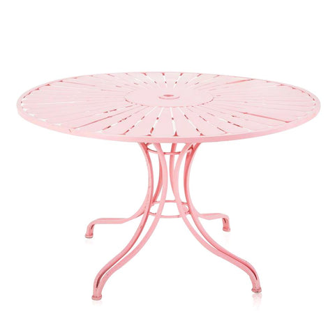 Pink Metal Round Outdoor Table