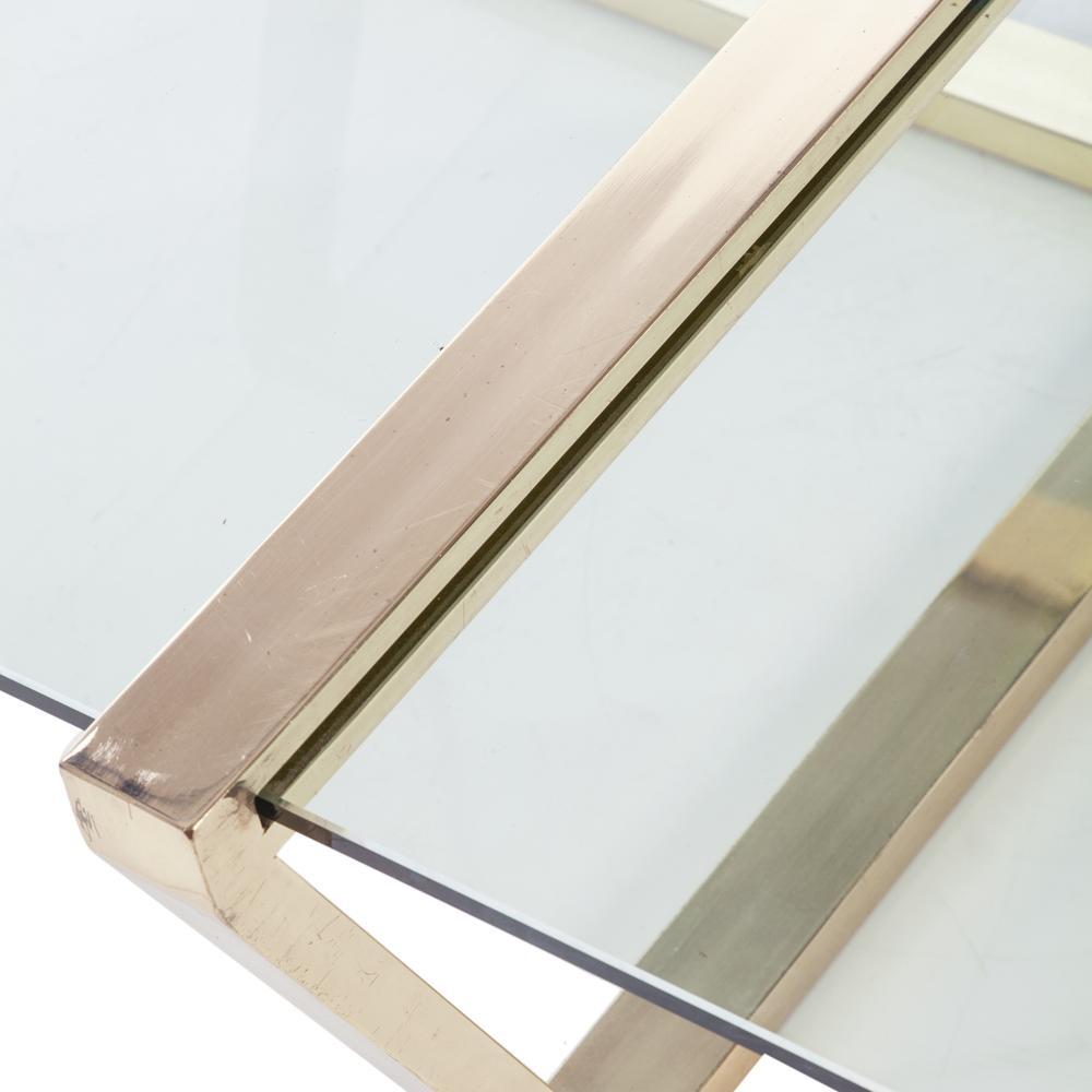 Zig Zag Gold + Glass Top Coffee Table