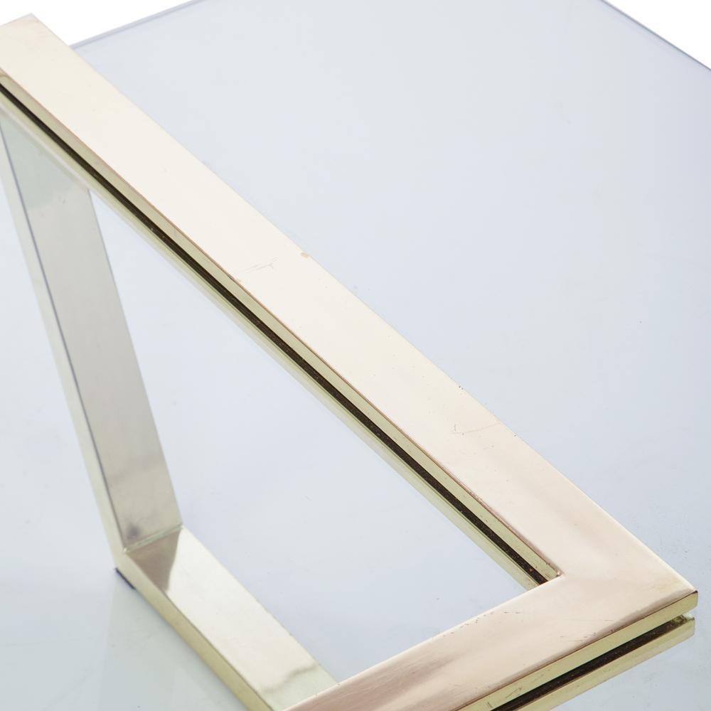 Zig Zag Gold + Glass Top Coffee Table