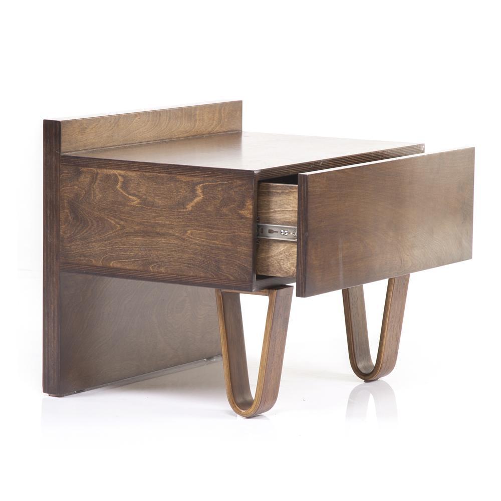 Wood Case Study Alpine Leg Bedside Table - Walnut