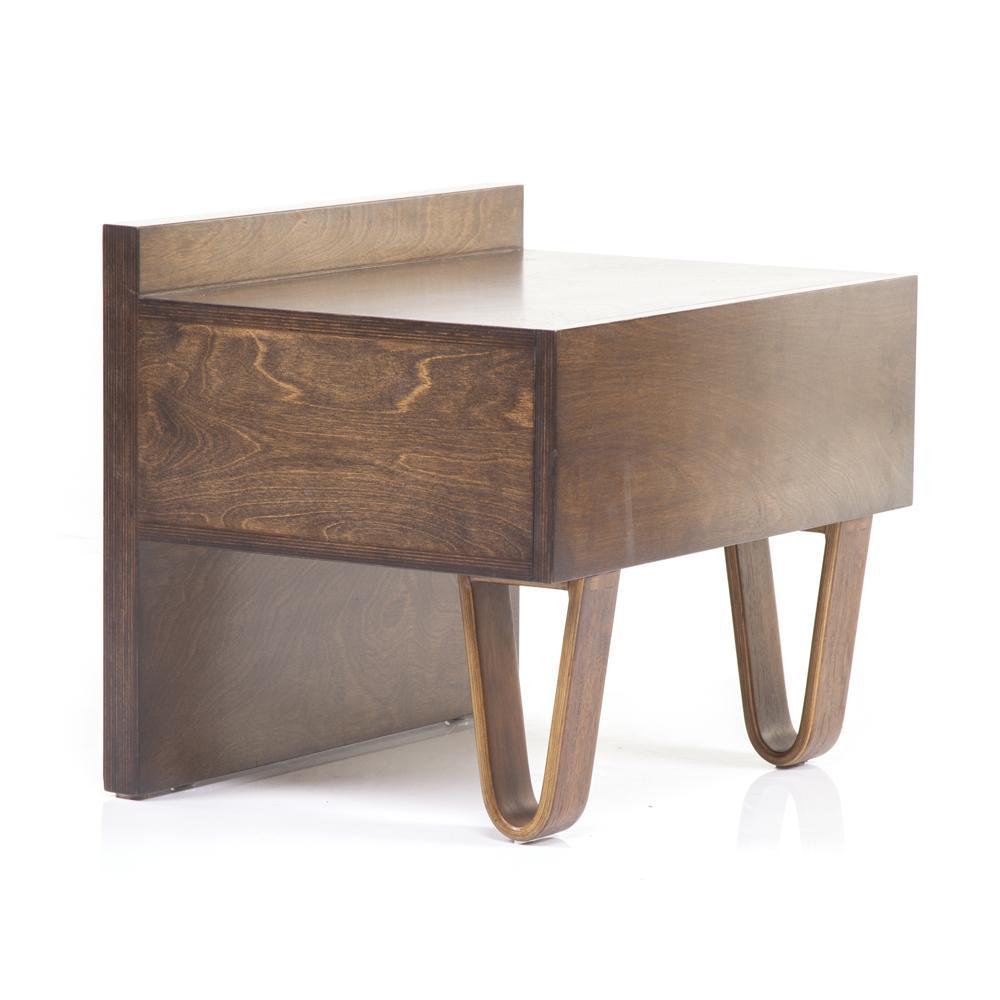 Wood Case Study Alpine Leg Bedside Table - Walnut
