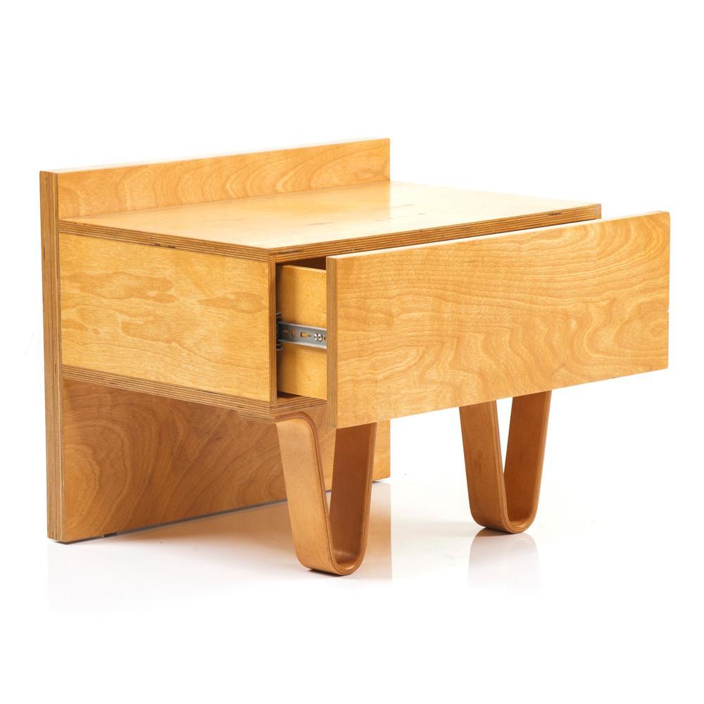 Wood Case Study Alpine Leg Bedside Table - Natural