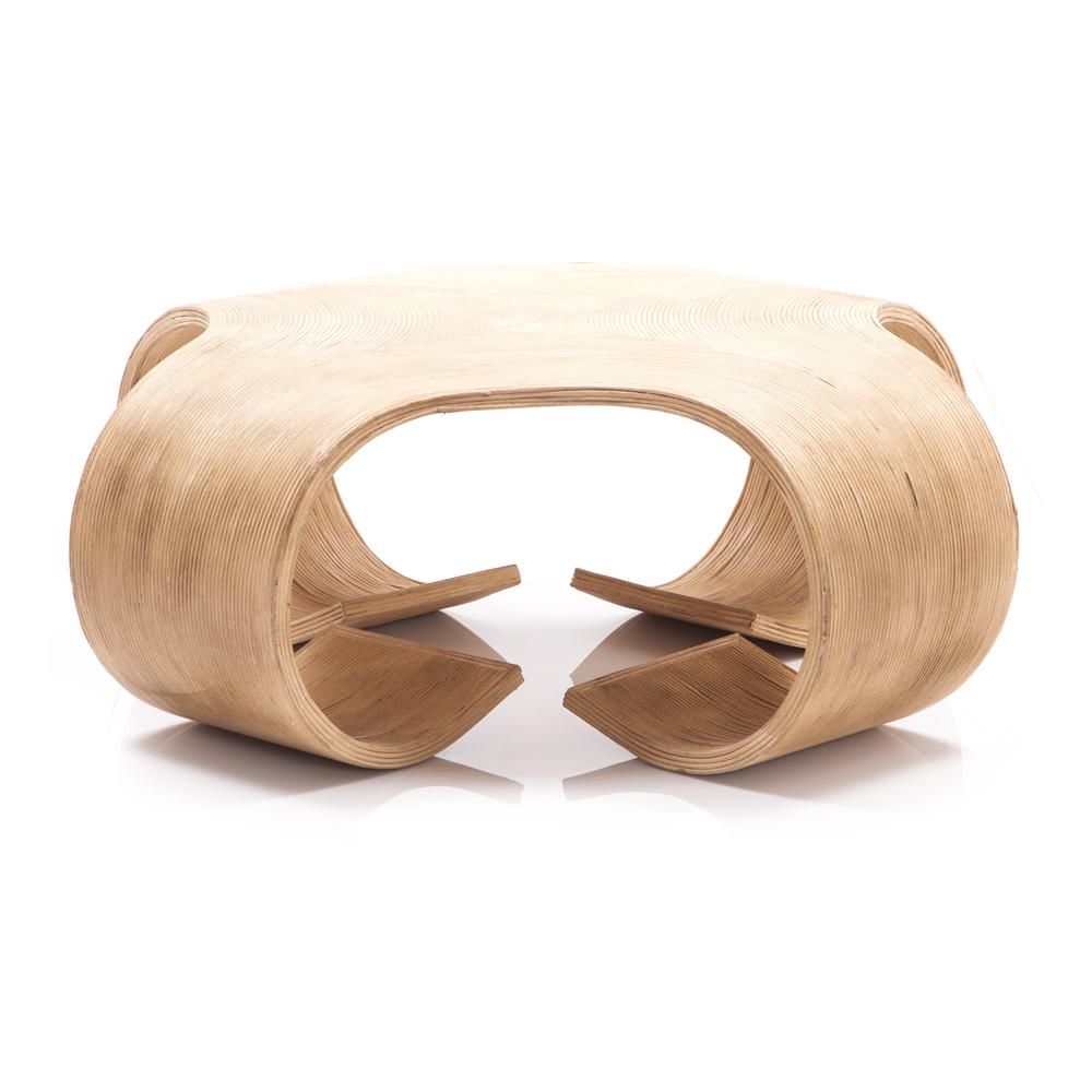 Open Curve Light Wood Coffee Table