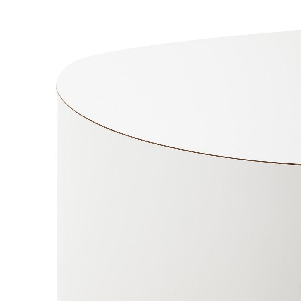 Off-White Lacquer Low Oval Pedestal