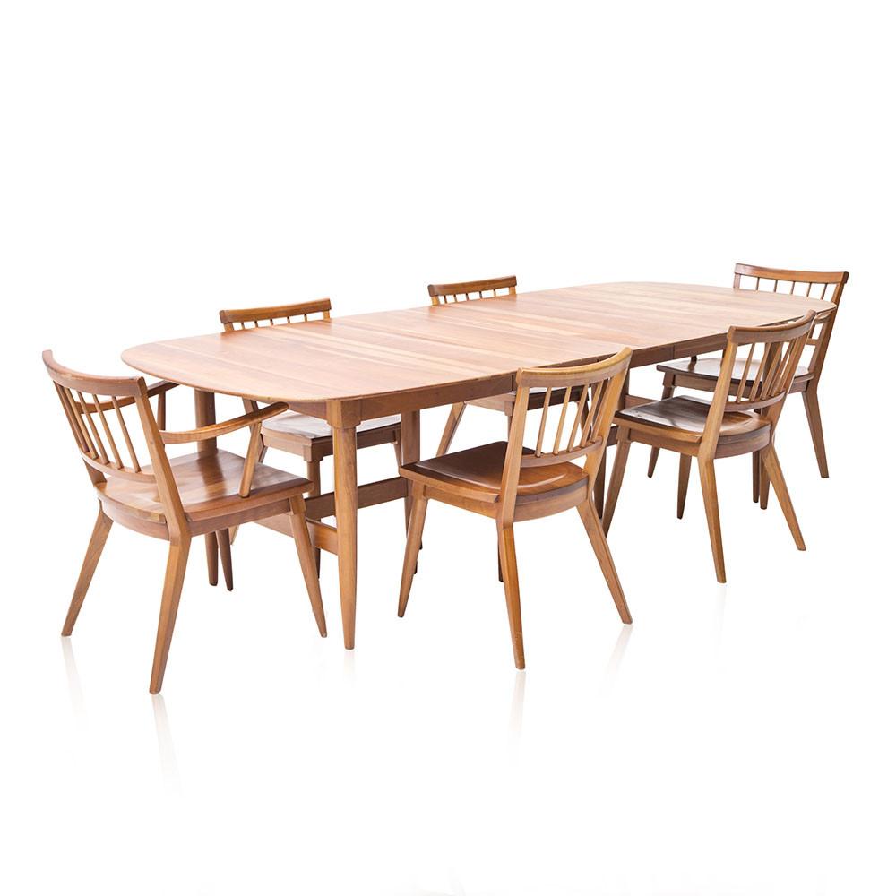 Wood Danish Modern Long Dining Table