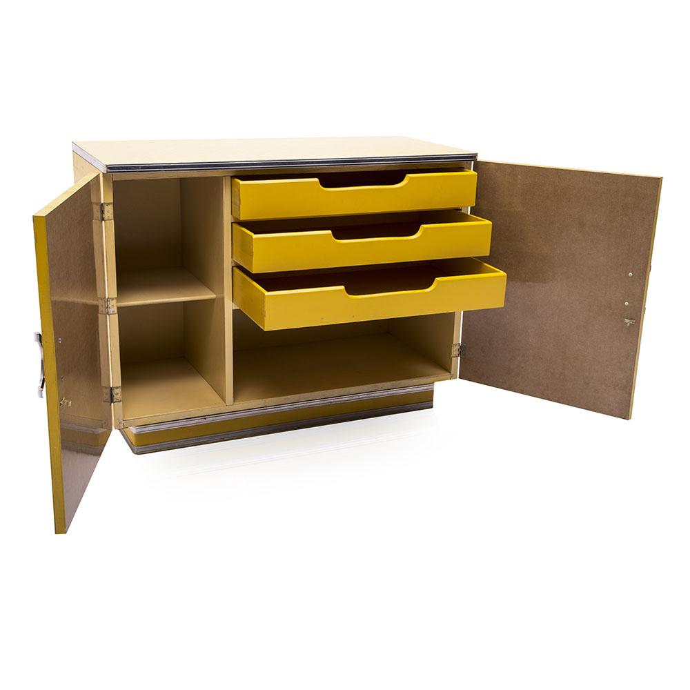 Yellow Formica Kitchen Cabinet