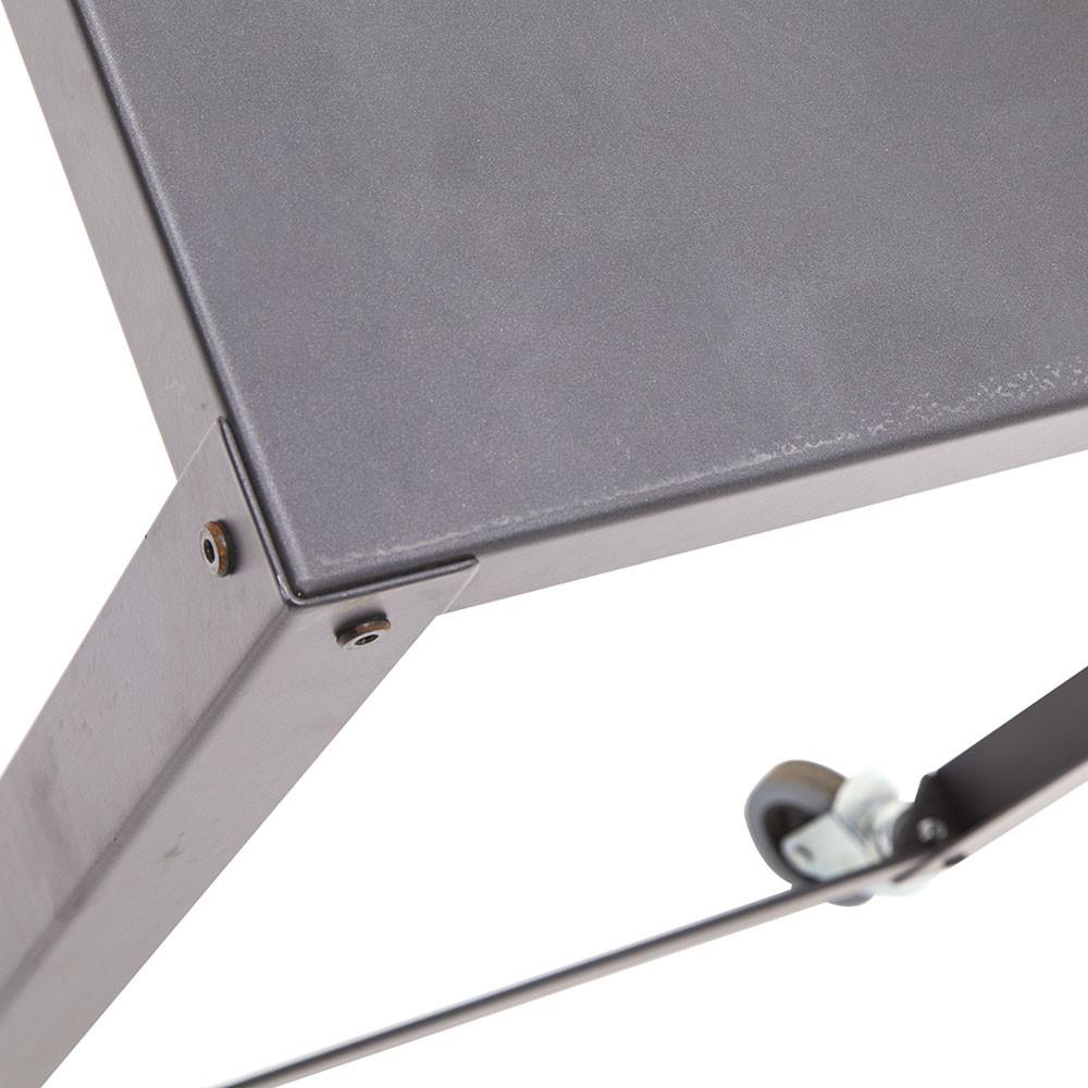 Charcoal Black Metal Rolling Desk Table