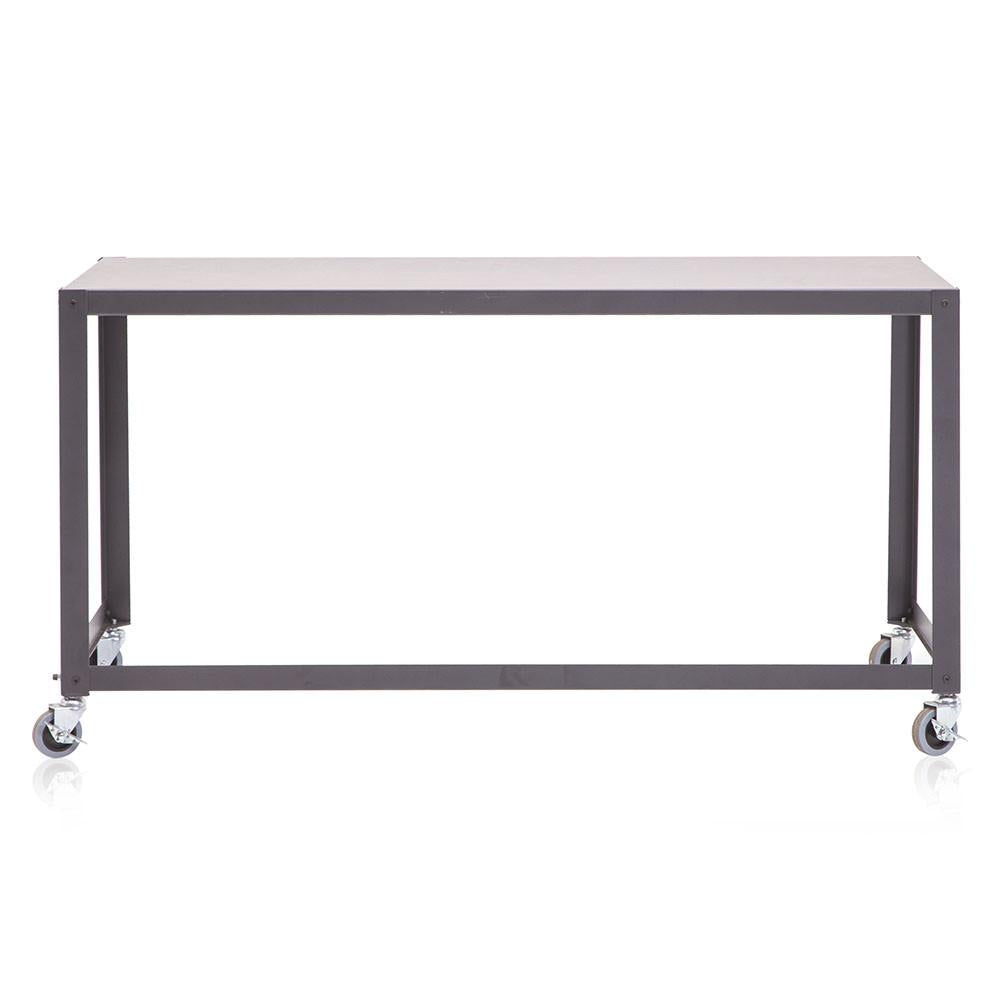 Charcoal Black Metal Rolling Desk Table
