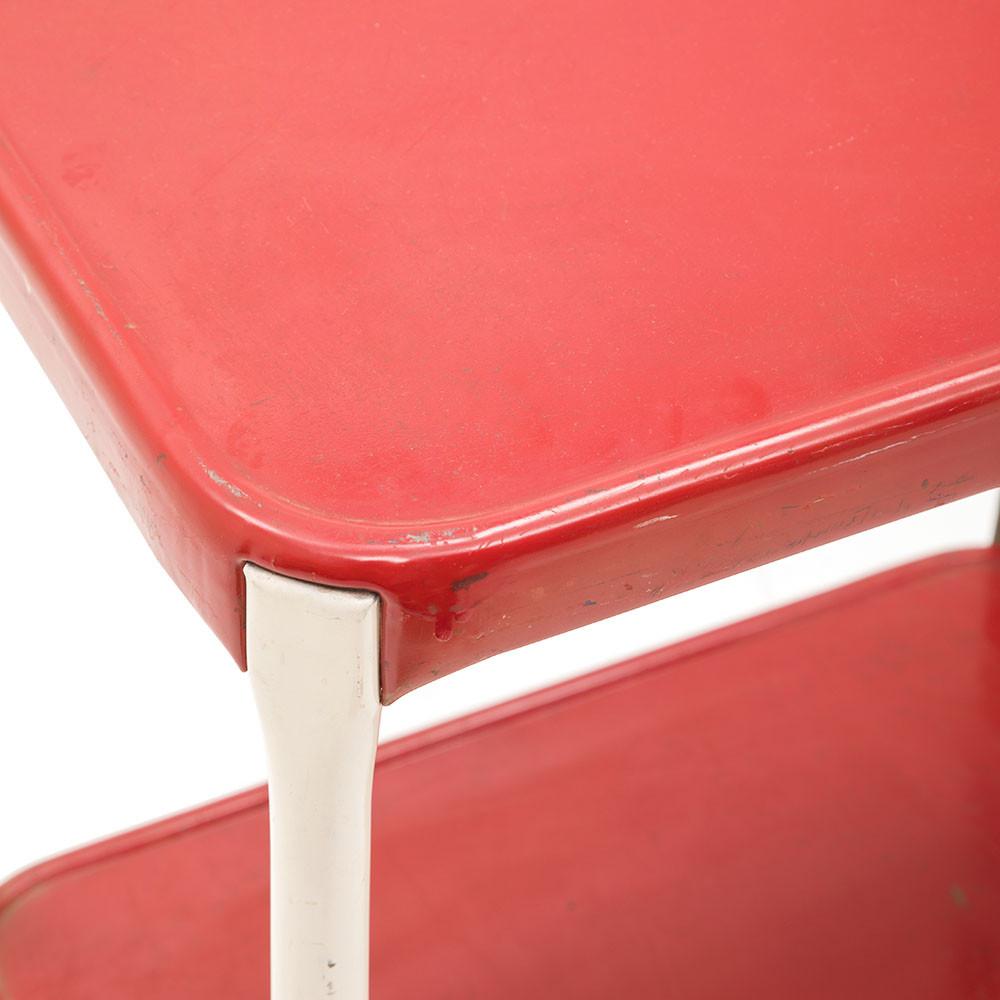 Red Vintage Kitchen Rolling Cart
