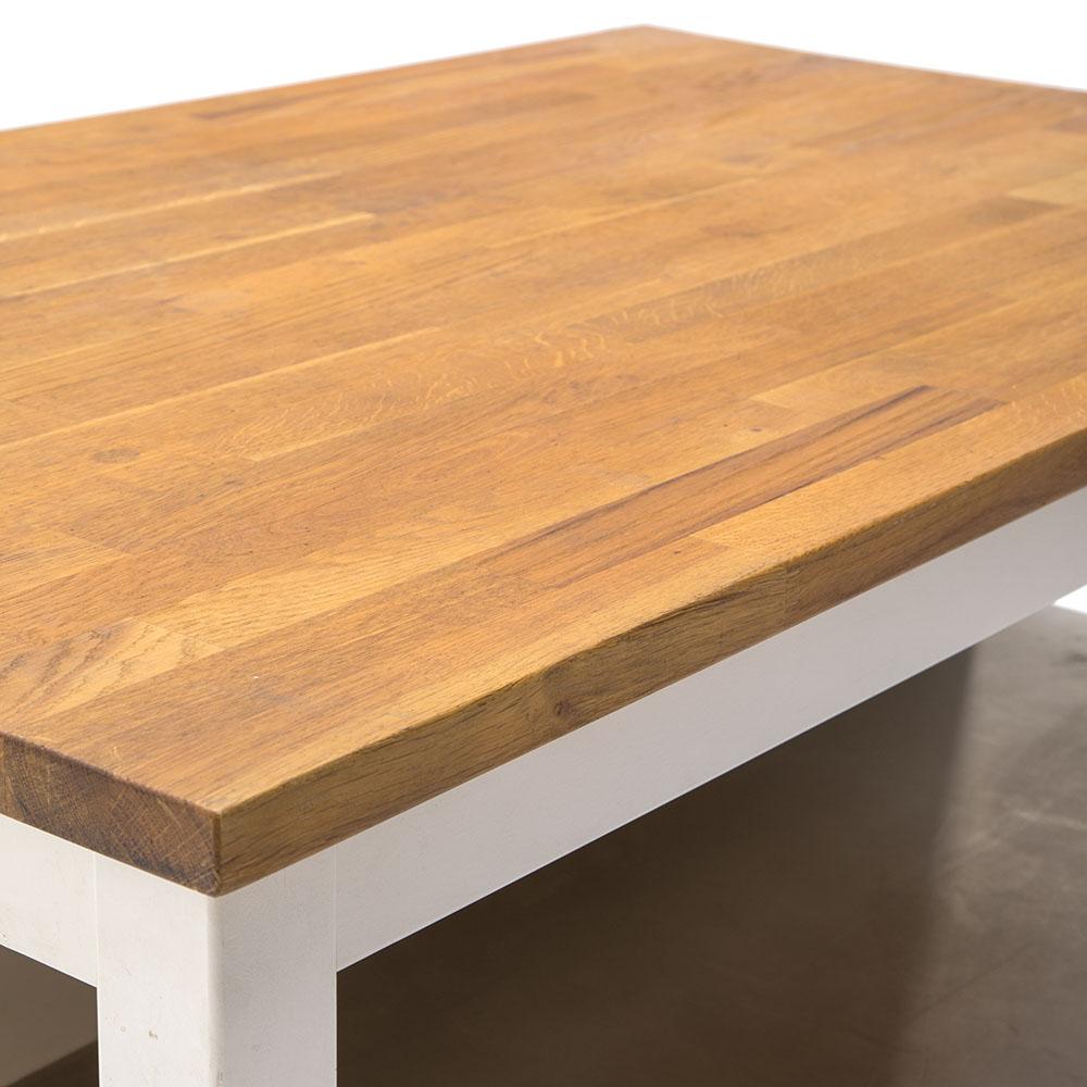 White & Wood Top Kitchen Island