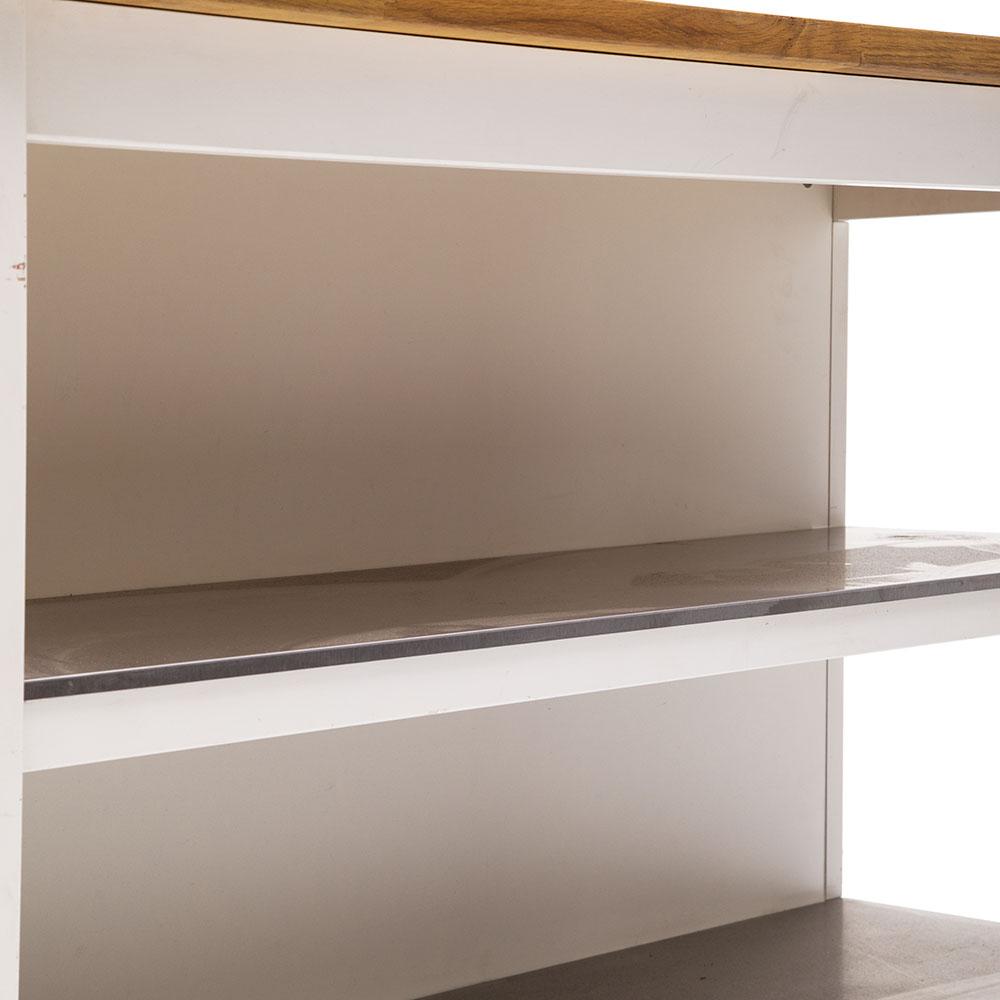 White & Wood Top Kitchen Island