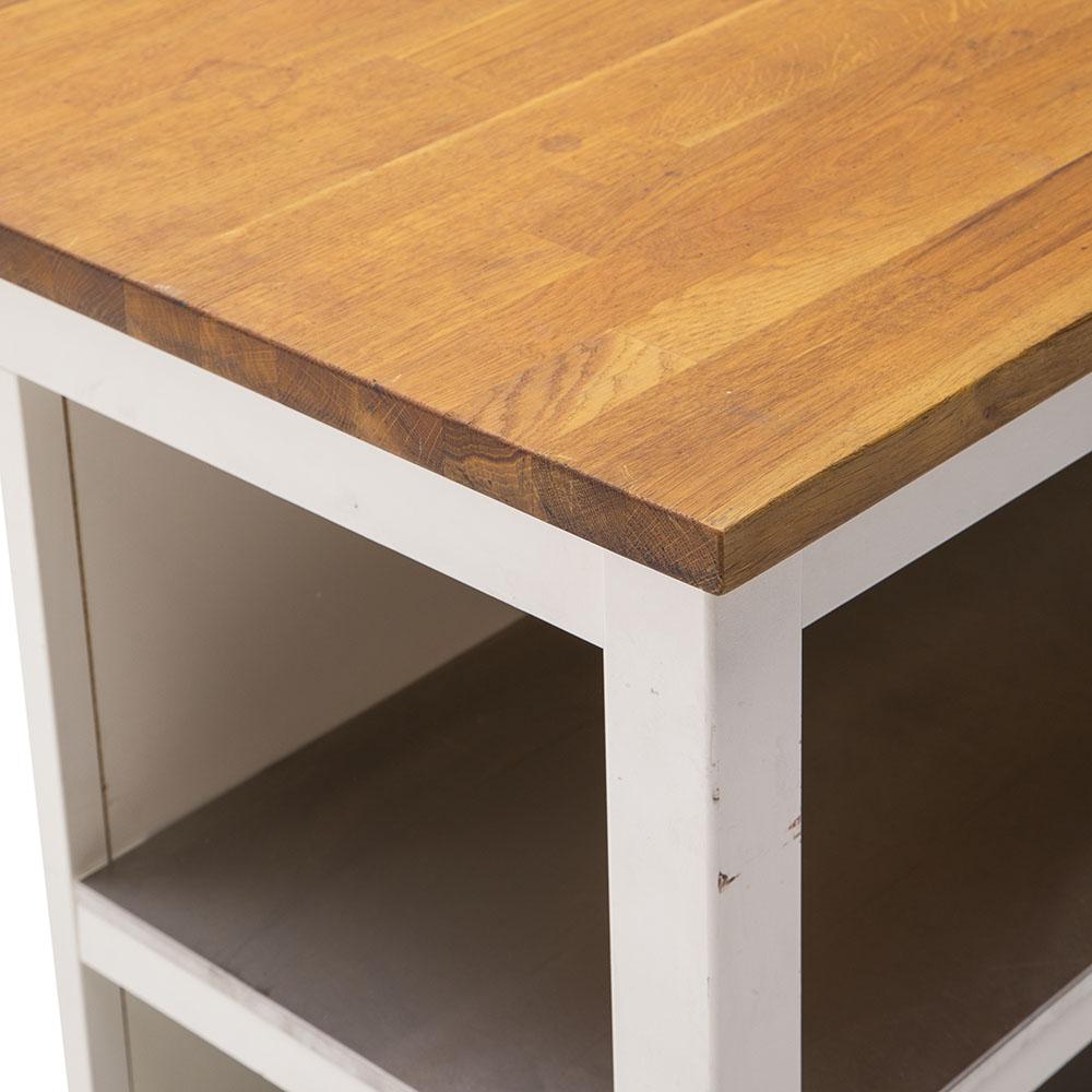 White & Wood Top Kitchen Island