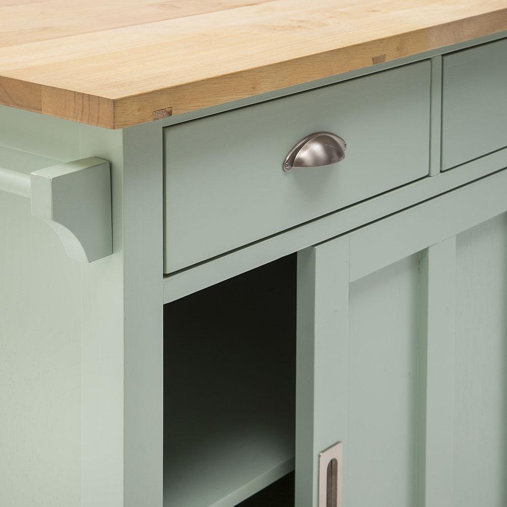 Turquoise Mint Wood Kitchen Island