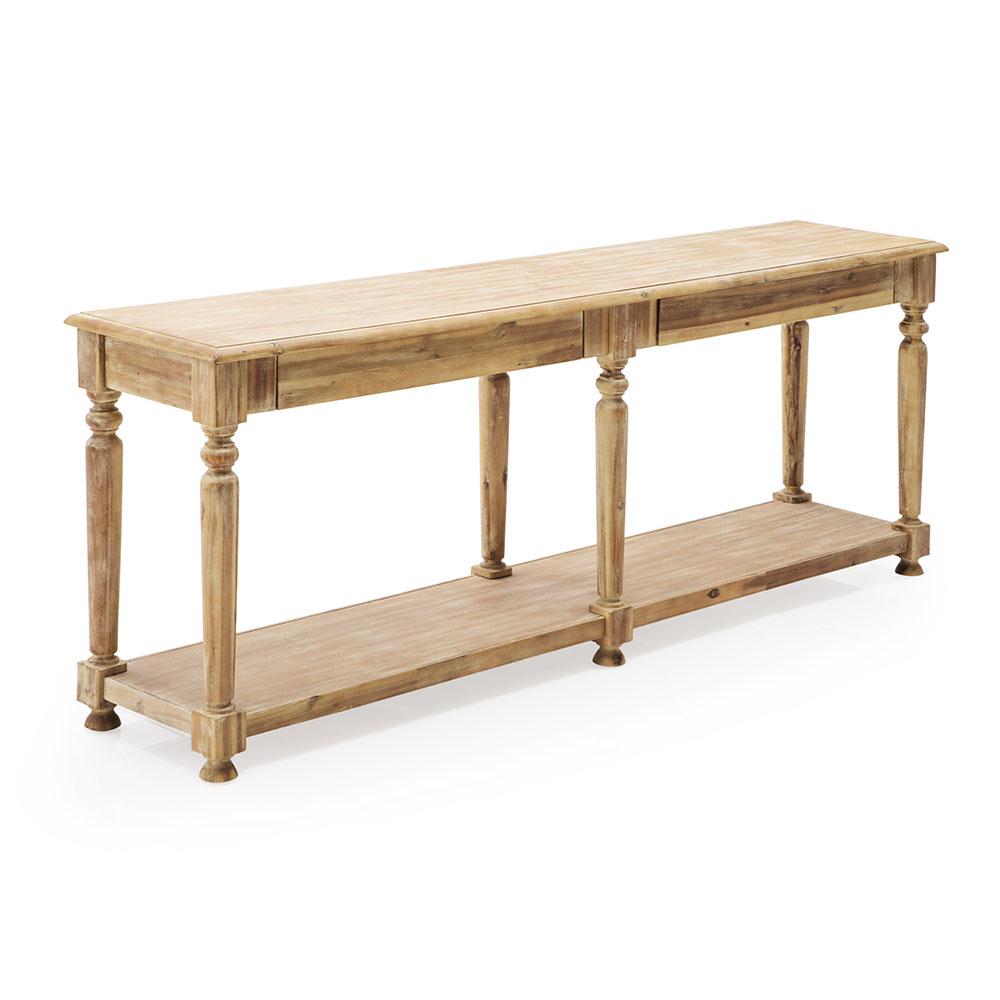 Light Wood Farmhouse Long Console Table