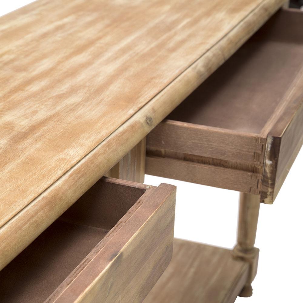 Light Wood Farmhouse Long Console Table
