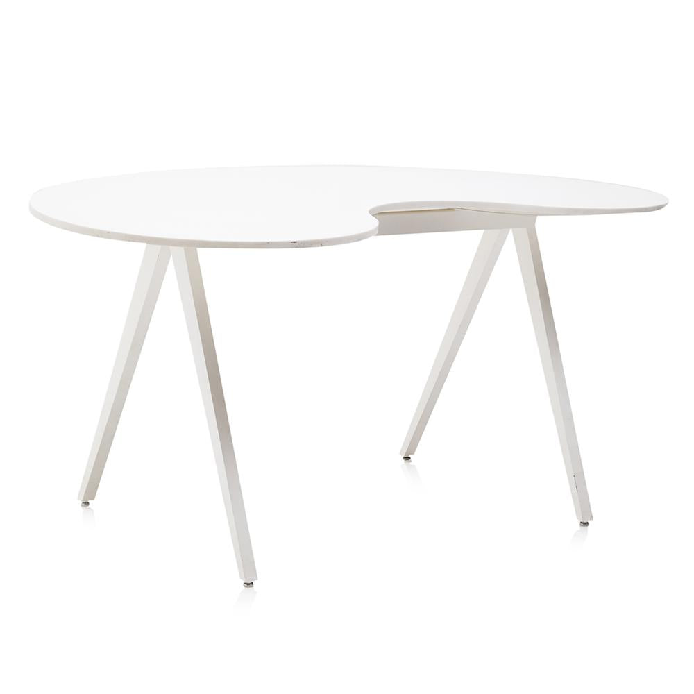 White Large Kidney Top Desk Table