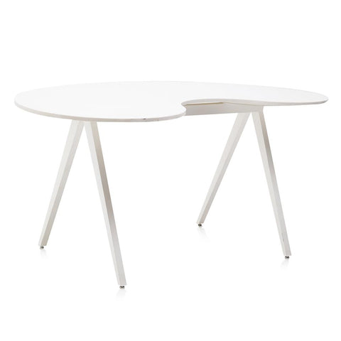 White Large Kidney Top Desk Table