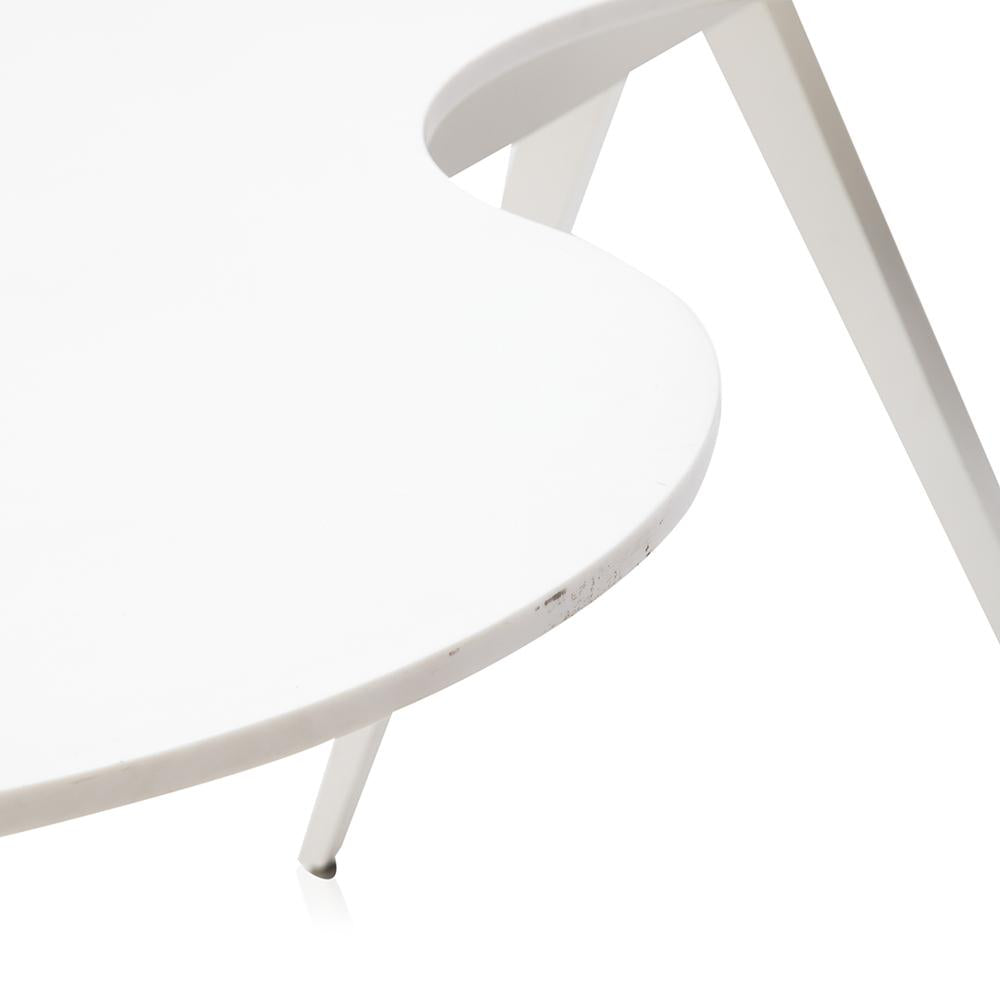 White Large Kidney Top Desk Table