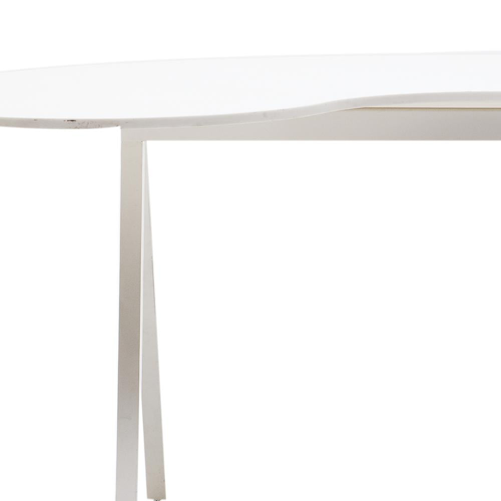White Large Kidney Top Desk Table