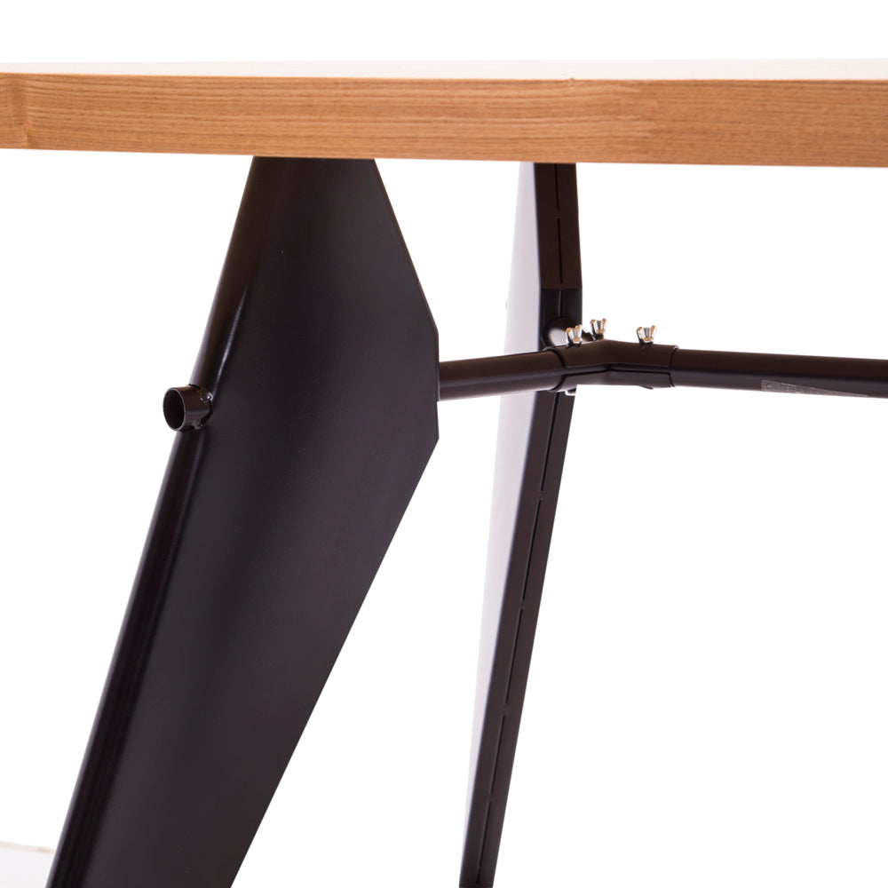 Rectangle Prouve Light Wood Dining Table with Black Legs