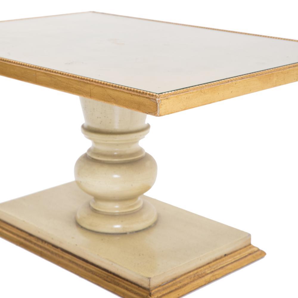 White & Wood Traditional Side Table