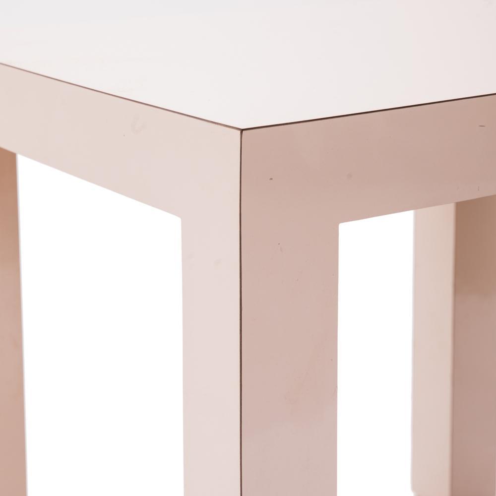Off-White Lacquer Simple Square Side Table
