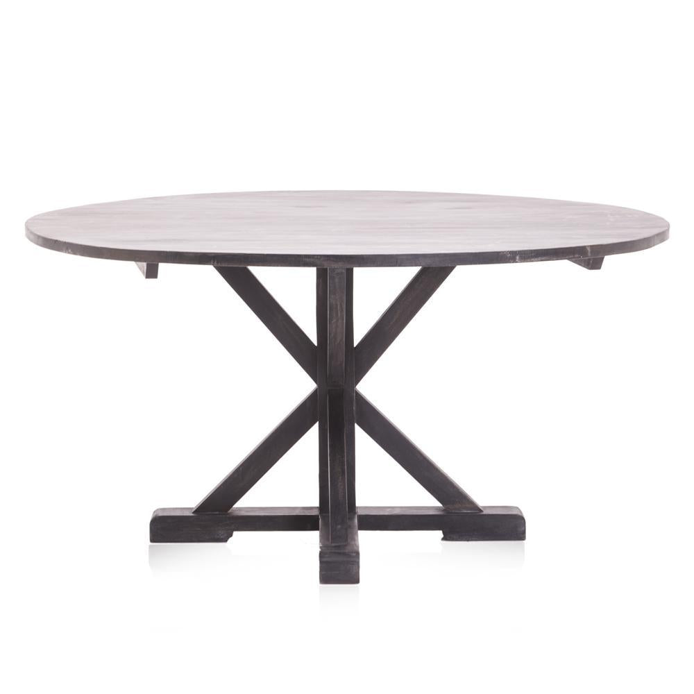 Round Black Wood Farmhouse Table