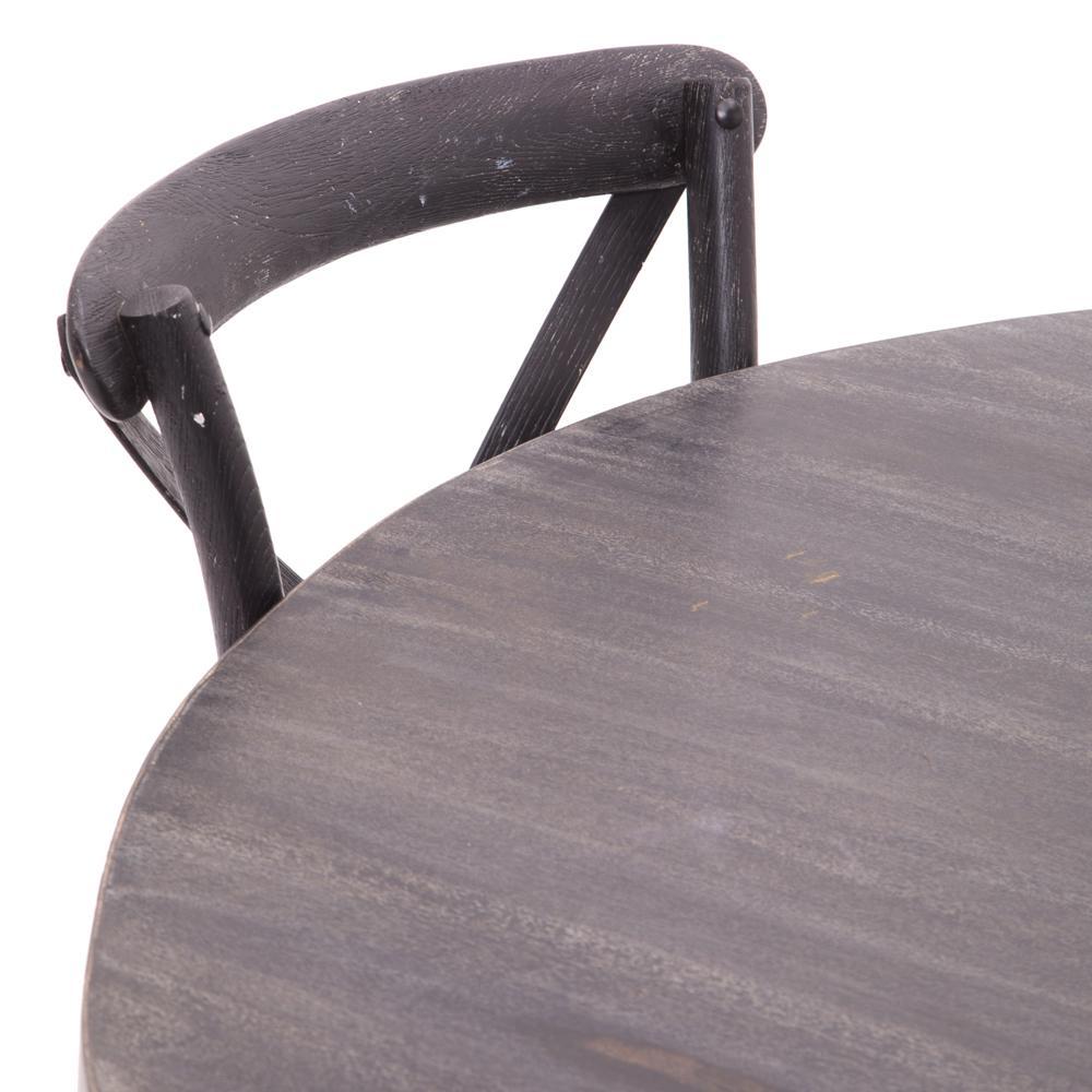 Round Black Wood Farmhouse Table