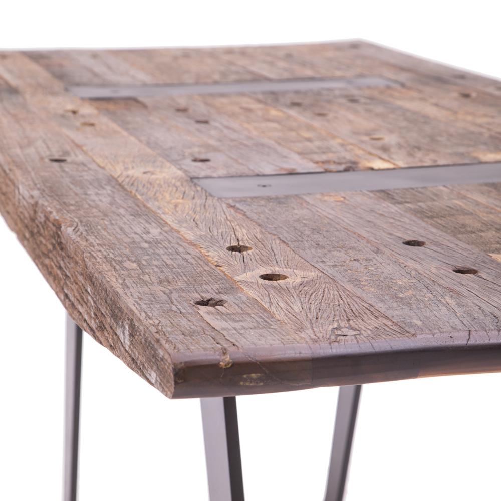 Phoenix Rustic Wood Table Desk with Black Legs