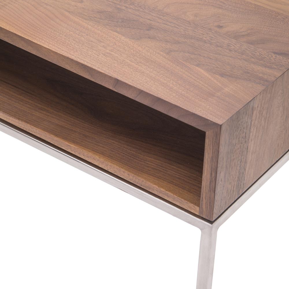Wood Console Table with Chrome Frame