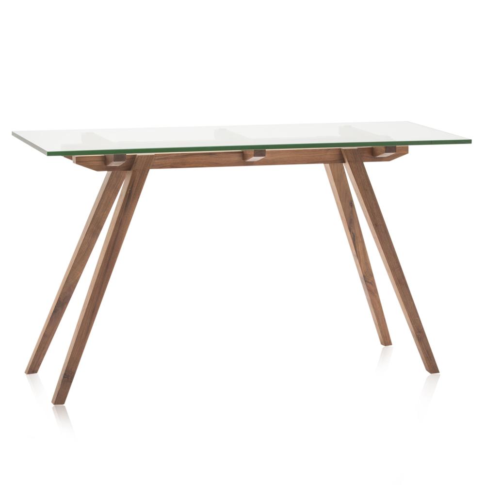 Walnut Base With Glass Console