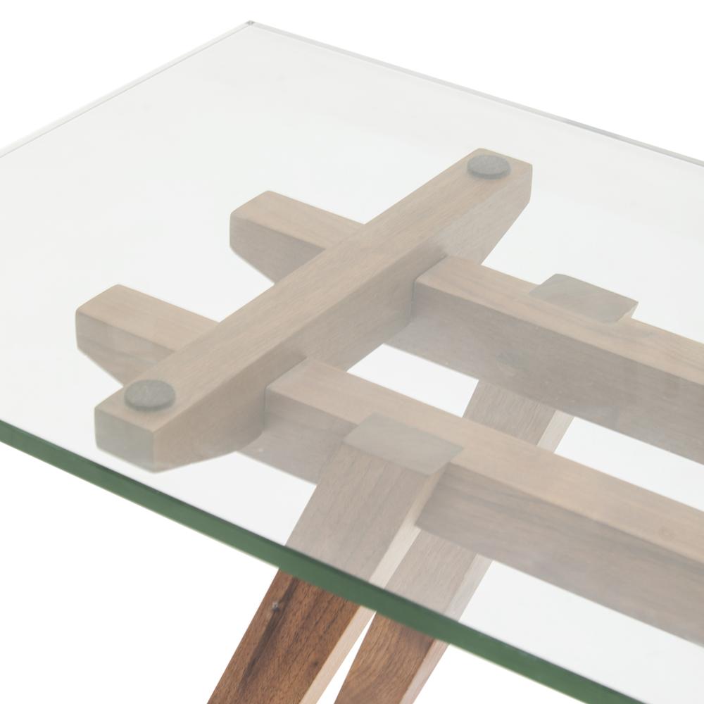 Walnut Base With Glass Console