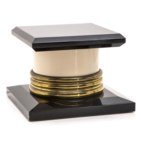 Black Gold Cream Deco Wide Column Pedestal