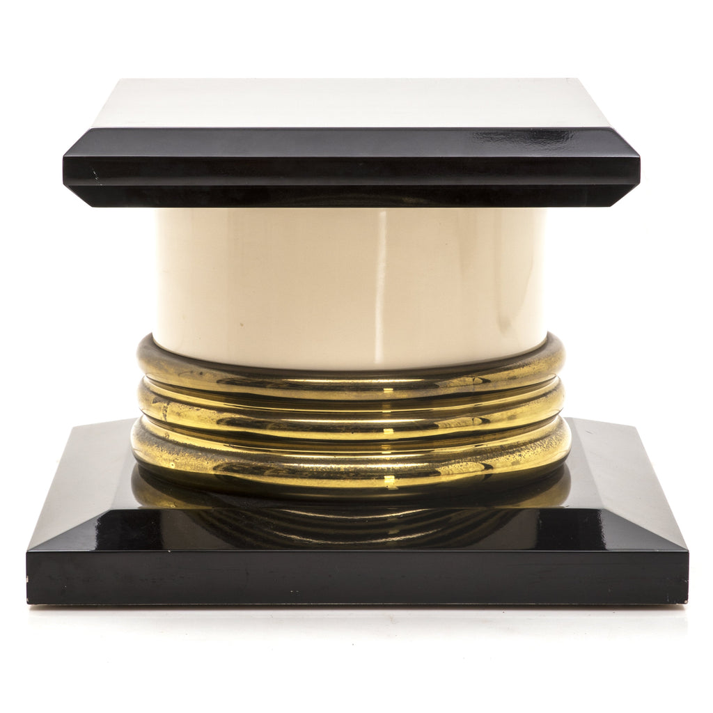 Black Gold Cream Deco Wide Column Pedestal