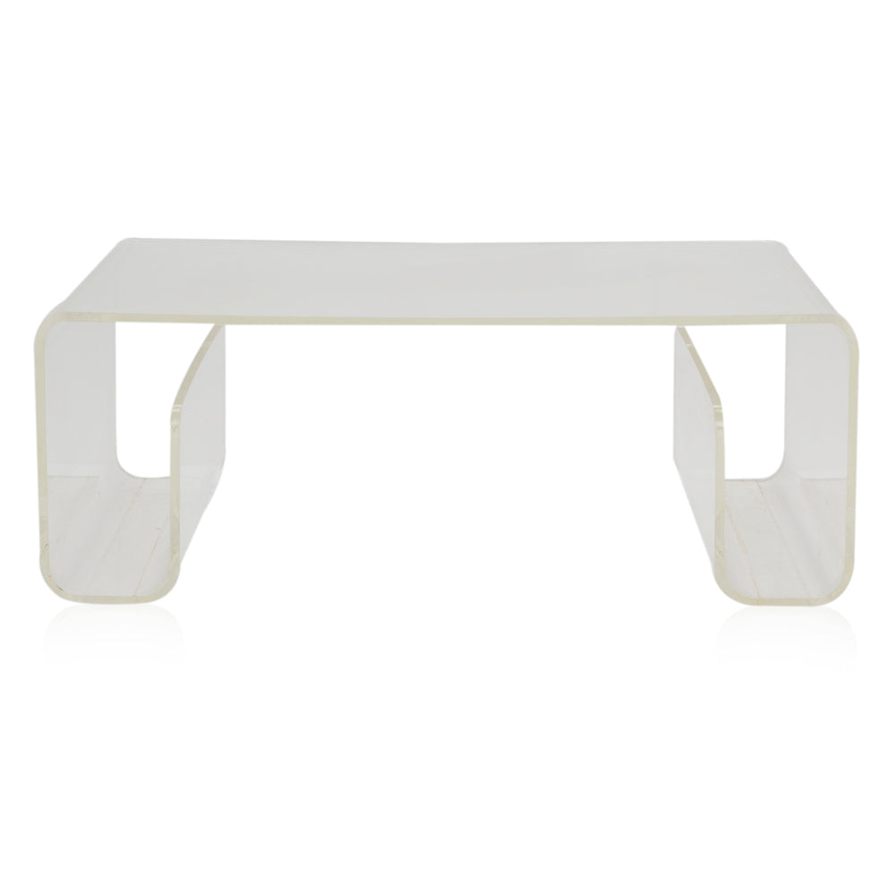 Curved Lucite Coffee Table