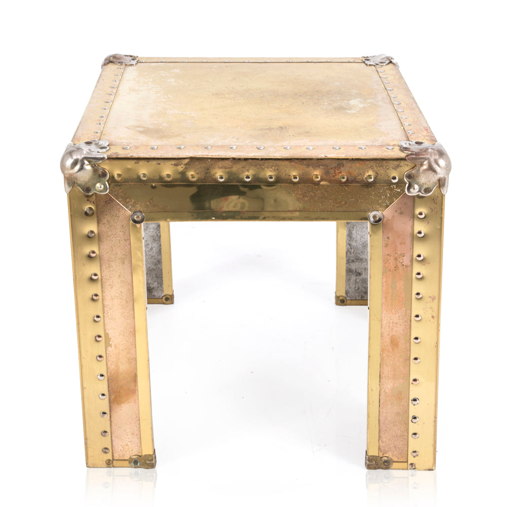 Gold & Brass Studded End Table