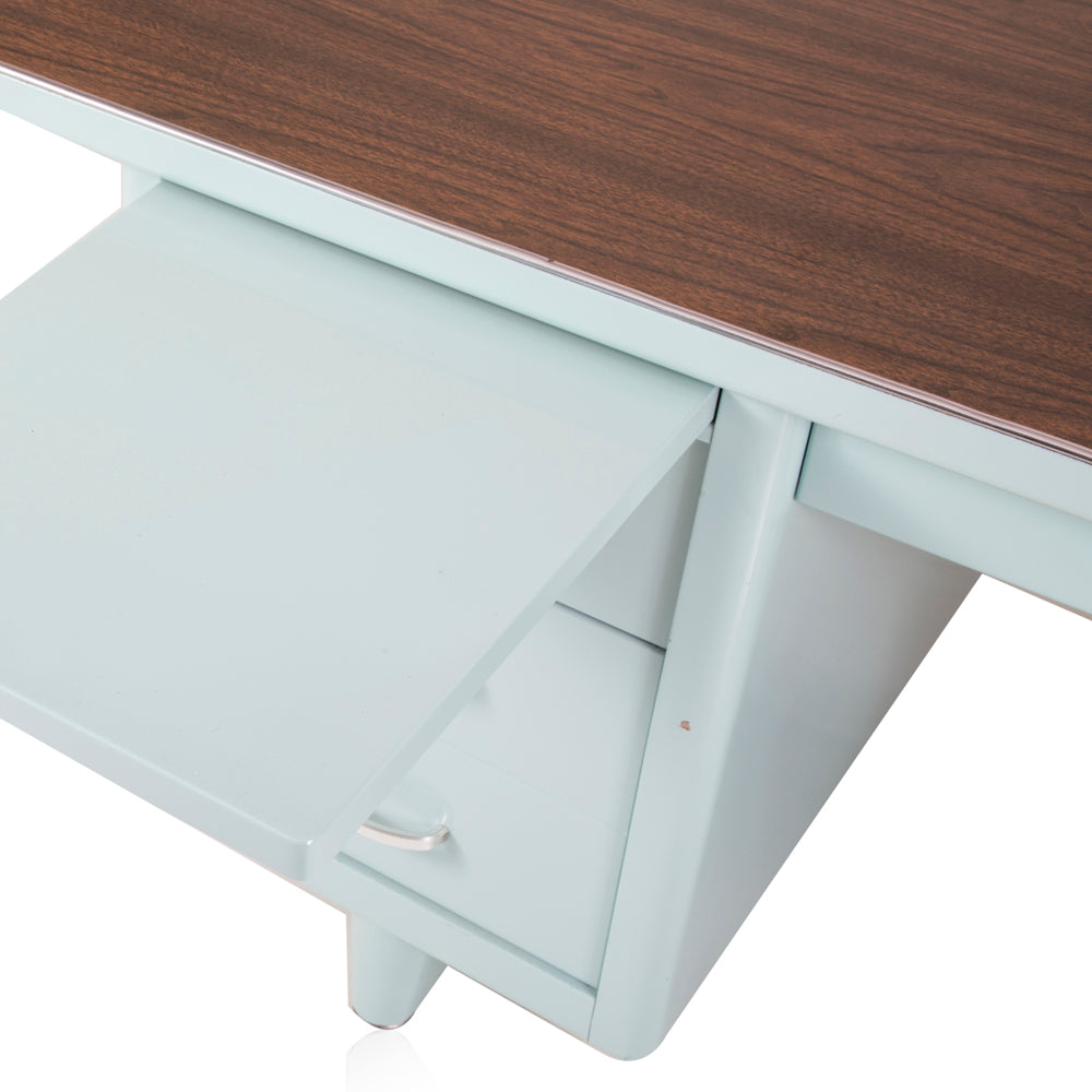 Light Blue Metal Tanker Desk