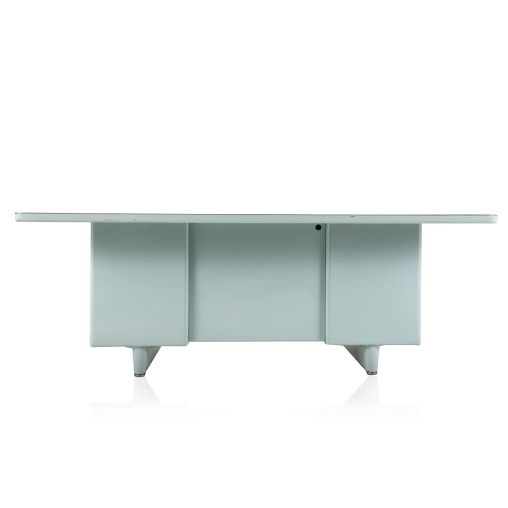 Light Blue Metal Tanker Desk